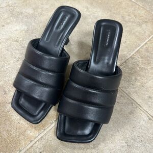 Vince Black Leather Mules